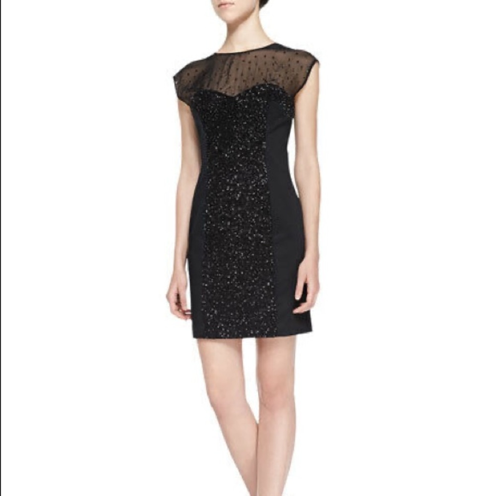 FRENCH CONNECTION Moon Dust sequin dress black S/6